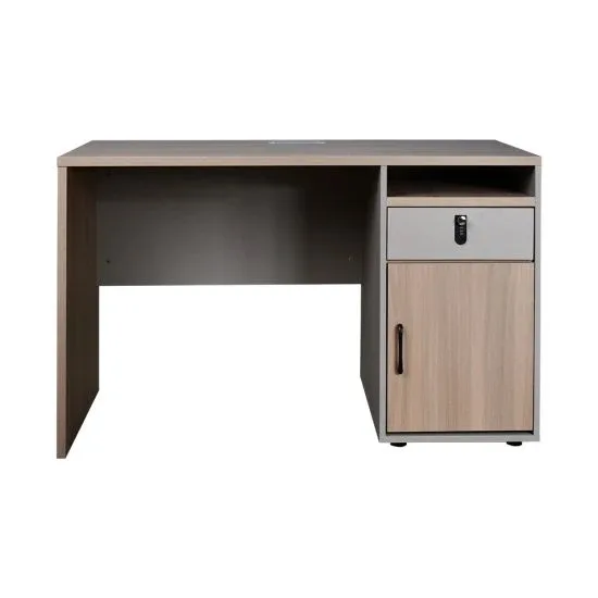 مكتب عمل إداري خشبي باللونين الأبيض والبني 160×70×75 سم